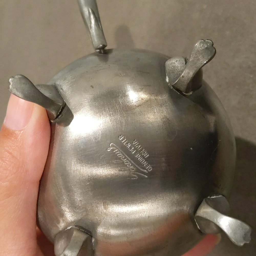 Genuine pewter schohaus Bolivia sugar bowl - Picture 5 of 5